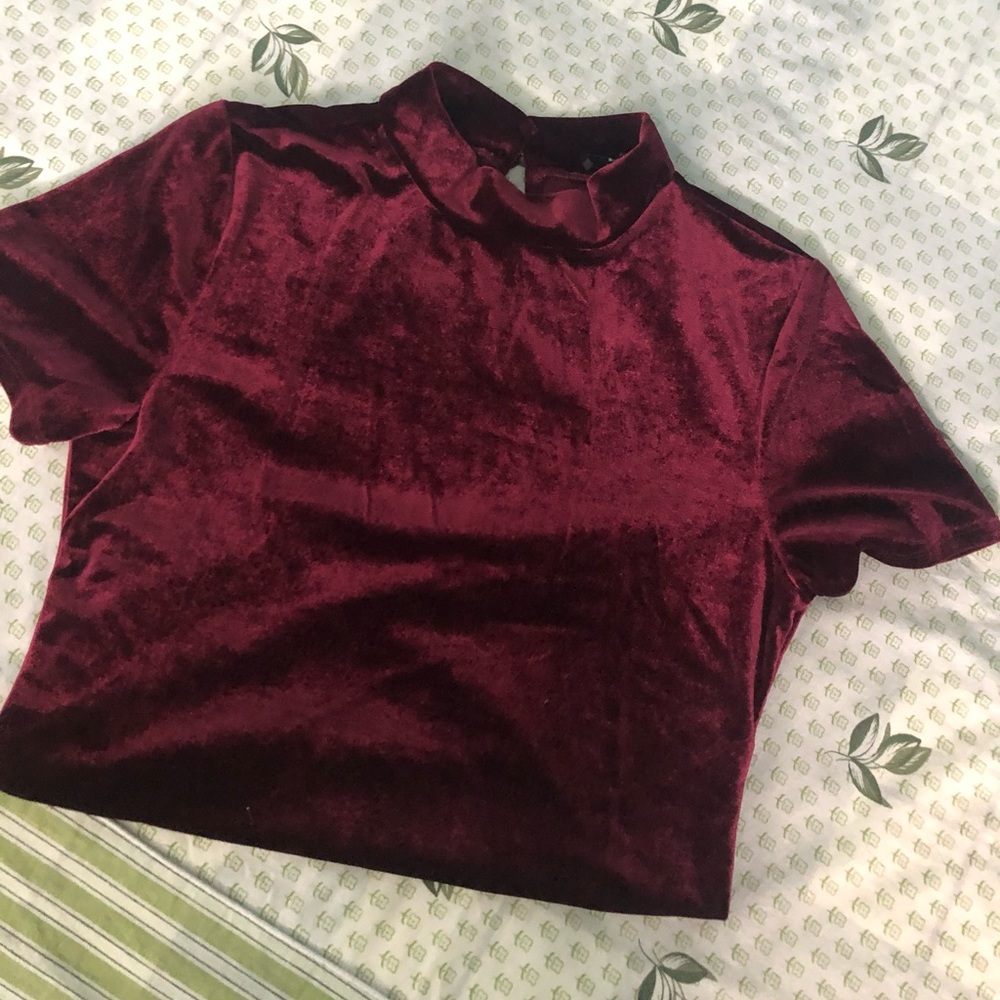 velvet short sleeve shirt